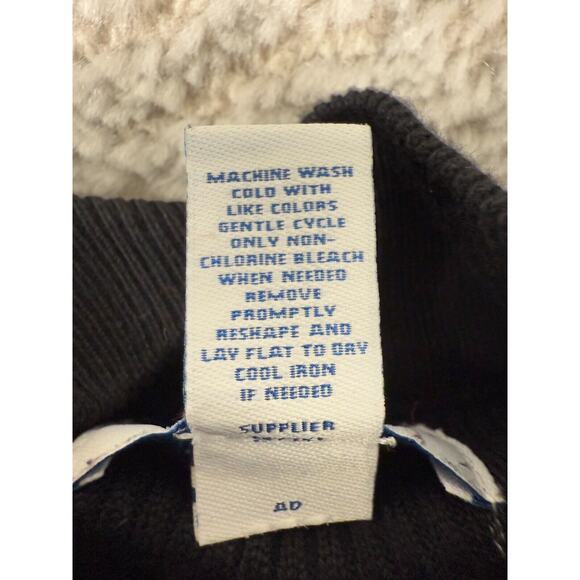 Arizona Jean Co Size XL Mock Neck Striped 1/4 Zip Sweater Dress Black Yellow - Picture 6 of 8